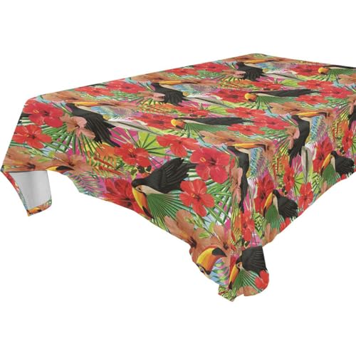 famyily Boho-Tischdecke mit tropischen Blumen und Vögeln, abwischbar, für Küche und Esszimmer, Party, 1,8 m - 2,4 m, auslaufsicher, Geburtstag, Outdoor, Picknick-Tischdecke, 1 Stück, Größe 137 x 183 famyily Boho-Tischdecke mit tropischen Blumen und Vögeln, abwischbar, für Küche und Esszimmer, Party, 1,8 m - 2,4 m, auslaufsicher, Geburtstag, Outdoor, Picknick-Tischdecke, 1 Stück, Größe 137 x 183 von famyily