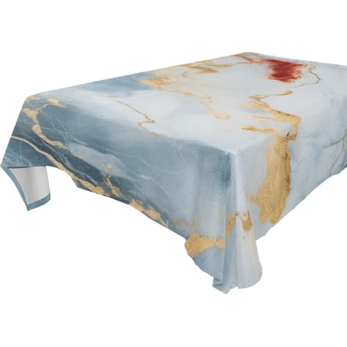 famyily Grau-goldene Marmor-Textur-Tischdecke, rechteckig, abwischbar, für Küche und Esszimmer, Grill, 1,8 m - 2,4 m, knitterfrei, Picknick, transparent, 1 Stück, Größe 137 x 183 cm famyily Grau-goldene Marmor-Textur-Tischdecke, rechteckig, abwischbar, für Küche und Esszimmer, Grill, 1,8 m - 2,4 m, knitterfrei, Picknick, transparent, 1 Stück, Größe 137 x 183 cm von famyily