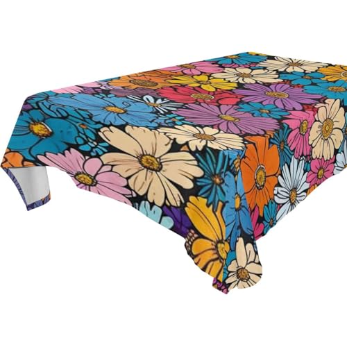 famyily Quadratische Tischdecke, Motiv: Ölgemälde, Motiv: Blumen, abwischbar, für Küche und Esszimmer, Cafés, 1,8 m - 2,4 m, auslaufsicher, Grill-/Esstischabdeckung, wasserdicht, 1 Stück, Größe 137 x famyily Quadratische Tischdecke, Motiv: Ölgemälde, Motiv: Blumen, abwischbar, für Küche und Esszimmer, Cafés, 1,8 m - 2,4 m, auslaufsicher, Grill-/Esstischabdeckung, wasserdicht, 1 Stück, Größe 137 x von famyily
