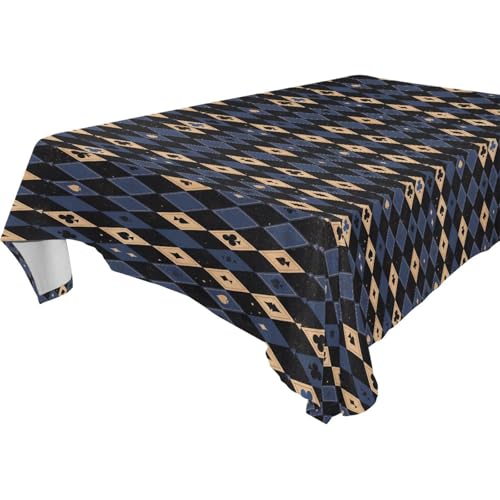 famyily Rechteckige Tischdecke mit Pokermotiv, abwischbar, für Küche und Esszimmer, Cafés, 1,8 m - 2,4 m dick, Hochzeits-Tischdecke, wasserdicht, 1 Stück, Größe 137 x 183 cm, Blau und Schwarz famyily Rechteckige Tischdecke mit Pokermotiv, abwischbar, für Küche und Esszimmer, Cafés, 1,8 m - 2,4 m dick, Hochzeits-Tischdecke, wasserdicht, 1 Stück, Größe 137 x 183 cm, Blau und Schwarz von famyily