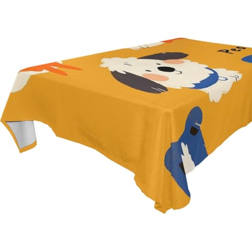 famyily Rechteckige Tischdecke mit niedlichem weißen Hundefuß, abwischbar, für Küche und Esszimmer, Weihnachten, 1,8 m - 2,4 m, waschbar, für Hochzeit, Esszimmer, 1 Stück, Größe 137 x 183 cm famyily Rechteckige Tischdecke mit niedlichem weißen Hundefuß, abwischbar, für Küche und Esszimmer, Weihnachten, 1,8 m - 2,4 m, waschbar, für Hochzeit, Esszimmer, 1 Stück, Größe 137 x 183 cm von famyily