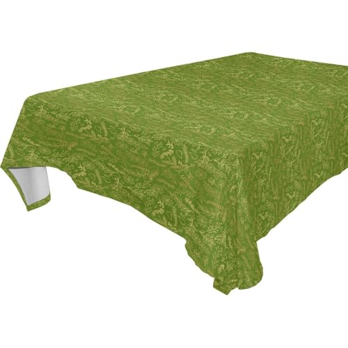 famyily Rechteckige Tischdecke mit weihnachtlichem Blumenfuß, abwischbar, für Küche und Esszimmer, 1,8 m - 2,4 m, auslaufsicher, Hochzeitstuch, 1 Stück, Größe 137 x 183 cm, goldfarben und grün famyily Rechteckige Tischdecke mit weihnachtlichem Blumenfuß, abwischbar, für Küche und Esszimmer, 1,8 m - 2,4 m, auslaufsicher, Hochzeitstuch, 1 Stück, Größe 137 x 183 cm, goldfarben und grün von famyily