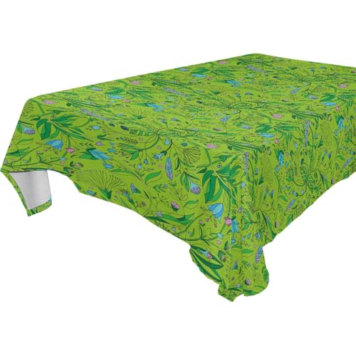famyily Stoff-Tischdecken mit nahtlosem Muster, Motiv: Blumen und Kräuter, abwischbar, für Küche und Esszimmer, Weihnachten, 1,8 m - 2,4 m, wiederverwendbar, blau, 1 Stück, Größe 137 x 183 cm famyily Stoff-Tischdecken mit nahtlosem Muster, Motiv: Blumen und Kräuter, abwischbar, für Küche und Esszimmer, Weihnachten, 1,8 m - 2,4 m, wiederverwendbar, blau, 1 Stück, Größe 137 x 183 cm von famyily