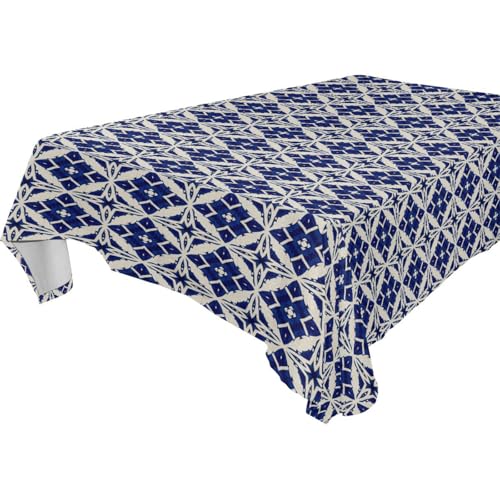 famyily Tischdecke mit Vintage-Muster, abwaschbar, für Küche und Esszimmer, Weihnachten, auslaufsicher, 1,8 m - 2,4 m, 1 Stück, Größe 137 x 183 cm, Blau und Weiß famyily Tischdecke mit Vintage-Muster, abwaschbar, für Küche und Esszimmer, Weihnachten, auslaufsicher, 1,8 m - 2,4 m, 1 Stück, Größe 137 x 183 cm, Blau und Weiß von famyily