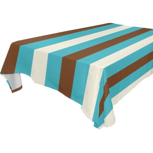 famyily Tischdecke mit braun-grünen Streifen, abwaschbar, für Küche und Esszimmer, Teetisch, 1,8 m - 2,4 m, auslaufsicher, Cafés, Schwarz, 1 Stück, Größe 137 x 183 cm famyily Tischdecke mit braun-grünen Streifen, abwaschbar, für Küche und Esszimmer, Teetisch, 1,8 m - 2,4 m, auslaufsicher, Cafés, Schwarz, 1 Stück, Größe 137 x 183 cm von famyily