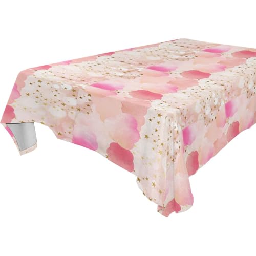 famyily Tischdecke mit goldenen Sternen, pfirsichfarben, abwischbar, für Küche und Esszimmer, Weihnachten, 1,8 m - 2,4 m, wiederverwendbare Partydecke, Tisch, 1 Stück, Größe 137 x 183 cm famyily Tischdecke mit goldenen Sternen, pfirsichfarben, abwischbar, für Küche und Esszimmer, Weihnachten, 1,8 m - 2,4 m, wiederverwendbare Partydecke, Tisch, 1 Stück, Größe 137 x 183 cm von famyily