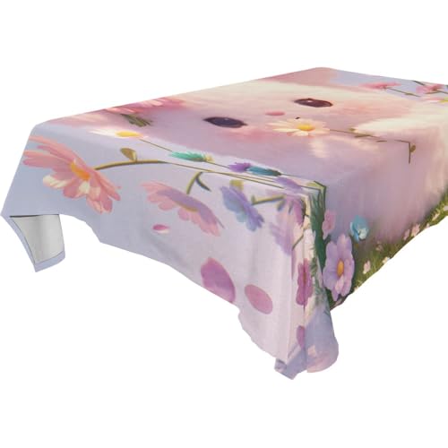 famyily Tischdecke mit niedlichem Cartoon-Motiv, weiß, Kätzchen, abwaschbar, für Küche und Esszimmer, Grillen, 1,8 m - 2,4 m, passgenau, Hochzeit, transparent, 1 Stück, Größe 137 x 183 cm famyily Tischdecke mit niedlichem Cartoon-Motiv, weiß, Kätzchen, abwaschbar, für Küche und Esszimmer, Grillen, 1,8 m - 2,4 m, passgenau, Hochzeit, transparent, 1 Stück, Größe 137 x 183 cm von famyily