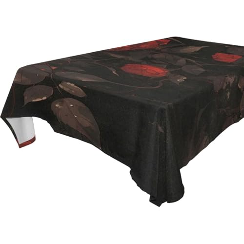 famyily Tischdecke mit roten Rosen, abwischbar, für Küche und Esszimmer, Bankett, 1,8 m - 2,4 m, waschbar, Halloween-Tischdecke, 1 Stück, Größe 137 x 183 cm famyily Tischdecke mit roten Rosen, abwischbar, für Küche und Esszimmer, Bankett, 1,8 m - 2,4 m, waschbar, Halloween-Tischdecke, 1 Stück, Größe 137 x 183 cm von famyily
