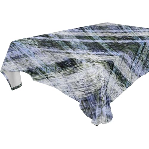 famyily Tischdecke mit schwarz-grauem Zopfmuster, abwischbar, für Küche und Esszimmer, Bankett, 1,8 m - 2,4 m, wiederverwendbar, für Hochzeitstisch, 1 Stück, Größe 137 x 183 cm von famyily