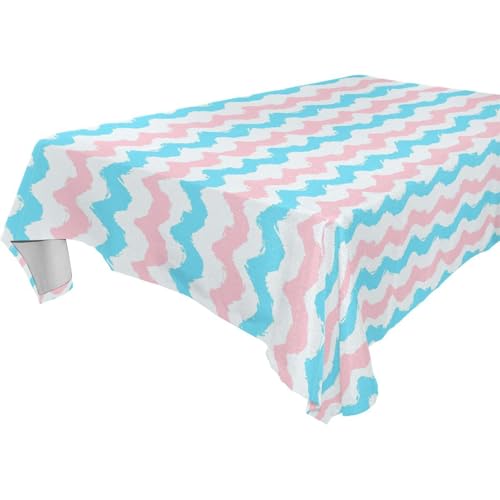 famyily Tischdecke mit unregelmäßigen Linien, abwaschbar, für Küche und Esszimmer, Hochzeit, 1,8 m - 2,4 m, knitterfrei, für Teetisch, Esstisch, 1 Stück, Größe 137 x 183 cm, Blau und Pfirsich famyily Tischdecke mit unregelmäßigen Linien, abwaschbar, für Küche und Esszimmer, Hochzeit, 1,8 m - 2,4 m, knitterfrei, für Teetisch, Esstisch, 1 Stück, Größe 137 x 183 cm, Blau und Pfirsich von famyily