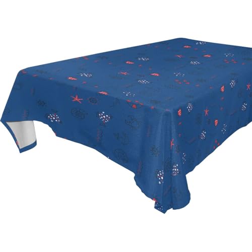 famyily Underwater World Tischdecke mit rotem Gingham-Muster, abwischbar, für Küche und Esszimmer, Party, 1,8 m - 2,4 m, waschbar, Weihnachts-Tischdecke, 1 Stück, Größe 137 x 183 cm, Blau und Weiß famyily Underwater World Tischdecke mit rotem Gingham-Muster, abwischbar, für Küche und Esszimmer, Party, 1,8 m - 2,4 m, waschbar, Weihnachts-Tischdecke, 1 Stück, Größe 137 x 183 cm, Blau und Weiß von famyily