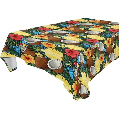 famyily Wasserdichte Tischdecke aus Kokosnuss-Ananas, tropische Farbe, abwischbar, für Küche und Esszimmer, Hochzeit, 1,8 m - 2,4 m, stabile Hochzeitstischabdeckung, 1 Stück, Größe 137 x 183 cm famyily Wasserdichte Tischdecke aus Kokosnuss-Ananas, tropische Farbe, abwischbar, für Küche und Esszimmer, Hochzeit, 1,8 m - 2,4 m, stabile Hochzeitstischabdeckung, 1 Stück, Größe 137 x 183 cm von famyily