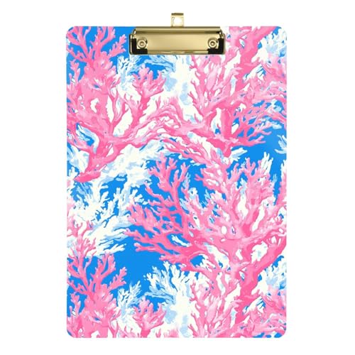 pimk Koralline Kunststoff-Klemmbrett Still-Klemmbrett Klemmbretter Kunststoff-Büroklemmbrett für Ingenieur, Krankenpflege, Schule, 31,8 x 43,2 cm von famyily