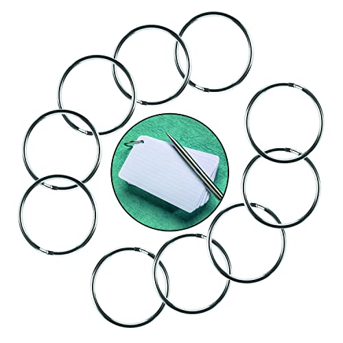 fancility® Karteikarten-Ringe perfekte Größe & leicht zu öffnen, Metallringe für Ringbuch, lose Blätter Warenring Heftring 19mm (10 Stück) von fancility