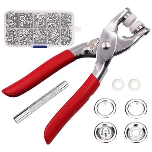 150 Set Druckknöpfe Werkzeug-Set, Druckknopfzange, Metall-Druckknöpfe mit fünf-Klauen-Schnallenzange, Zange für Metallknöpfe, Schnappverschluss-Werkzeug für Boot, Leinwand, Nähen 150 Set Druckknöpfe Werkzeug-Set, Druckknopfzange, Metall-Druckknöpfe mit fünf-Klauen-Schnallenzange, Zange für Metallknöpfe, Schnappverschluss-Werkzeug für Boot, Leinwand, Nähen von fanelod
