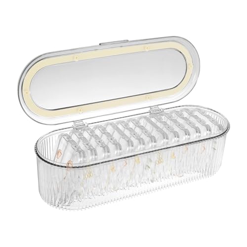 Acryl-Schmuckschatulle mit Deckel – transparente Reise-Armband-Box, mit 13 kleinen PET-Boxen, Ringe, Halsketten, Armband, versiegelte Box für Reisen von fanelod