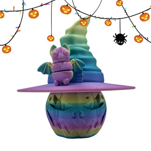 Bedruckter Halloween-Kürbis auf den Schreibtisch, kreative Halloween-Kürbis-Statue mit Hexenhut, Sammlerstück, saisonale Dekoration für Gothic, festliche Atmosphäre für Studium, Couchtisch Bedruckter Halloween-Kürbis auf den Schreibtisch, kreative Halloween-Kürbis-Statue mit Hexenhut, Sammlerstück, saisonale Dekoration für Gothic, festliche Atmosphäre für Studium, Couchtisch von fanelod