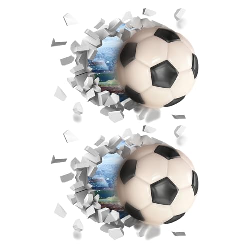 Fußball-Wandaufkleber, Fußballspieler-Wandaufkleber, großer Fußball-Wandaufkleber, zerbrochener Fußball-Wandaufkleber, abnehmbarer Fußball-Sport-Wandkunst-Aufkleber, selbstklebende von fanelod