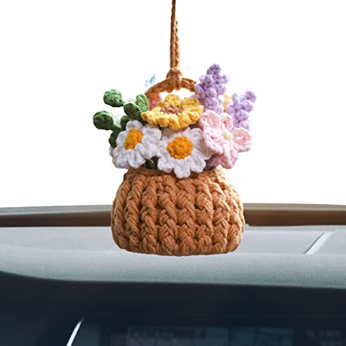 Häkelblumen-Rückansicht-Zubehör, Boho-Auto-Häkelpflanzenkorb, Auto-Hängezubehör, Häkel-Strick-Ansicht, Auto-Innenraum, ästhetisches Ornament Häkelblumen-Rückansicht-Zubehör, Boho-Auto-Häkelpflanzenkorb, Auto-Hängezubehör, Häkel-Strick-Ansicht, Auto-Innenraum, ästhetisches Ornament von fanelod