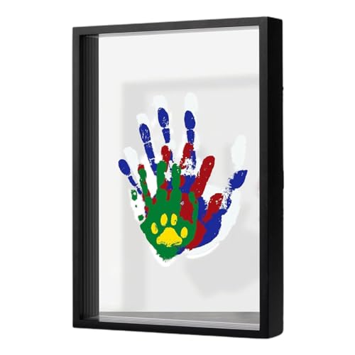 Handabdruck-Familien-Set – Handabdruck-Rahmen für Kinder, Bastelset, Familienhandabdruck-Bastelset, Holzrahmen-Set mit babysicherer Farbe, transparente Blätter für neue Eltern Handabdruck-Familien-Set – Handabdruck-Rahmen für Kinder, Bastelset, Familienhandabdruck-Bastelset, Holzrahmen-Set mit babysicherer Farbe, transparente Blätter für neue Eltern von fanelod