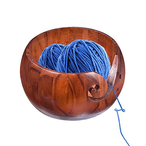 Holz Garn Schüssel Halter, Handgemachte Garn Aufbewahrungsschale rund, Stricken Häkeln Aufbewahrungsschalen mit Löchern, Holz Garn Stricken Häkeln Schüssel Halter, Stricken Häkeln Zubehör von fanelod