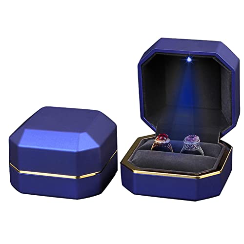 LED-Schmuckschatulle, quadratisch, für Hochzeit, Schmuck-Vitrine, quadratisch, tragbar, Schmuck-Display-Verpackung, Organizer für Hochzeitsantrag, Verlobung LED-Schmuckschatulle, quadratisch, für Hochzeit, Schmuck-Vitrine, quadratisch, tragbar, Schmuck-Display-Verpackung, Organizer für Hochzeitsantrag, Verlobung von fanelod