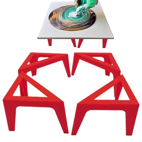 Leinwandständer zum Farbgießen, 4 Stück, ABS-Material, rot, künstlerisches dreieckiges Stützregal Leinwandständer zum Farbgießen, 4 Stück, ABS-Material, rot, künstlerisches dreieckiges Stützregal von fanelod