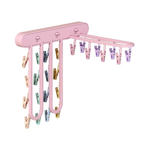 Socken-Wäscheständer, Sockenbügel mit Clips, wandmontiert, faltbar, Socken-Unterwäsche-Aufhänger mit Clips zum Waschen, strapazierfähiger, winddichter Clip, Drainage-Socken-Clips für Handtuch Socken-Wäscheständer, Sockenbügel mit Clips, wandmontiert, faltbar, Socken-Unterwäsche-Aufhänger mit Clips zum Waschen, strapazierfähiger, winddichter Clip, Drainage-Socken-Clips für Handtuch von fanelod