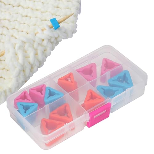 Stricknadelspitzenschutz, weiche Spitze, Nadelspitzenstopper, inklusive Aufbewahrungsbox, Silikon-Nadelspitzen-Stopper, Nadelspitzenschutz zum Häkeln, Nähen, Basteln von fanelod