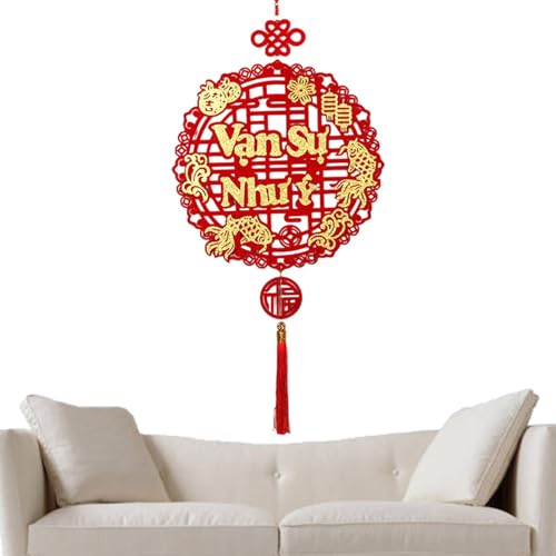 Vietnamesischer Charakter Neujahrsdekoration, fächerförmige Frühlingsfestdekorationen , Glückscharakter Dekoration, kreative dekorative Ornamente für Zuhause, Firmenläden von fanelod