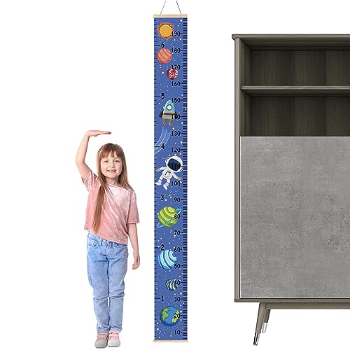 Wachstumstabelle für Kinder, Wand-Höhenmessung – Höhenlineal, Aufzeichnung, Wachstum, Cartoon-Design, Kiefern- und Leinwand-Texturen für Kinder und Kinder von fanelod