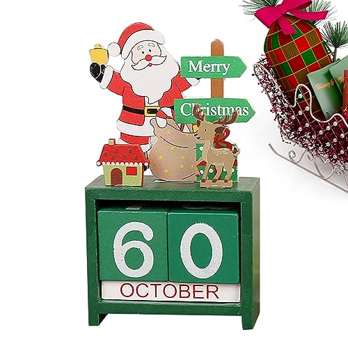 Weihnachts-Countdown-Kalenderblock | Holz-Weihnachtsblock – Holzkalender, Fotografie-Requisiten für Weihnachtsferien von fanelod