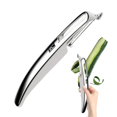 fanelod Edelstahl Schäler | Handheld Karottenschäler | Edelstahl Gemüseschäler, Edelstahl Schäler für Kartoffeln, alle Früchte und Gemüse von fanelod