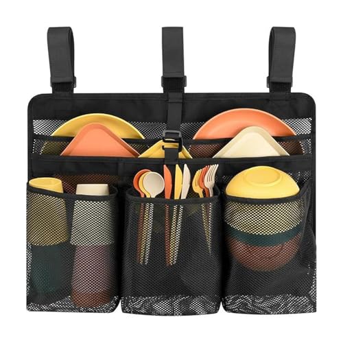 fanelod Netztasche für Camping-Geschirr, Netz-Geschirr-Trockentasche Camping,Camping-Organizer, Abtropfgestell, faltbar, tragbar, Netz | Mesh-Trockner, Aufbewahrungs-Wäscheständer, Netztrockner für von fanelod
