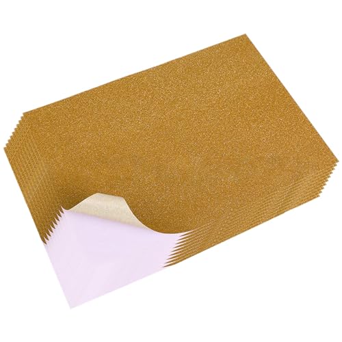 10 Blatt Glitzerpapier, selbstklebende Aufkleber für Bastelprojekte, handgefertigtes Glitzerpulverpapier, Dekorationen, Glitzerpulverpapier von fanlangyi