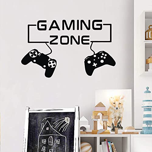 fanquare Gaming Zone Wandtattoo Gamer Controller Schwarz Wandaufkleber DIY abnehmbare Dekor für Jungen Schlafzimmer Kinder Spielzimmer von fanquare