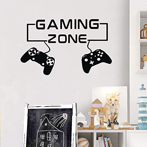fanquare Gaming Zone Wandtattoo Gamer Controller Schwarz Wandaufkleber DIY abnehmbare Dekor für Jungen Schlafzimmer Kinder Spielzimmer von fanquare