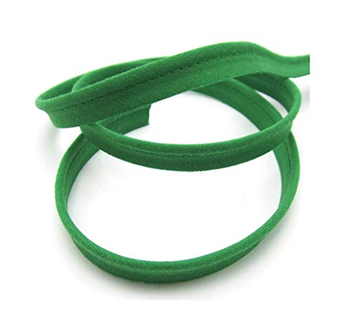 Paspelband keder farbig 10mm breit mit 2-3mm Kordel Meterware 1 Meter (grasgrün) von fany