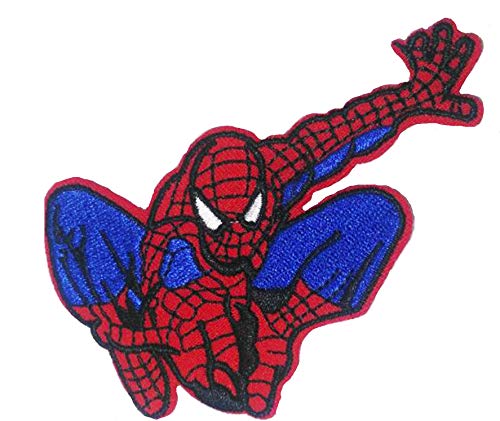 fat-catz-copy-catz Spiderman swinging zum Aufbügeln Aufnäher besticktes Abzeichen Applikation Motiv von fat-catz-copy-catz