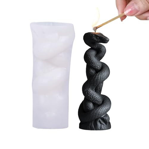 Schlange Körper Säule Kerzenform Silikon, 3D Silikonform Gießform | Tier Kerzen Für Sojawachs Kerzen, Gips, Epoxidharz, Handwerk Zum Gießen Heimdekorationen Schlange Säule Für Sojawachs Kerzen von fayarrd