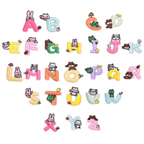 fayarrd Buchstaben Aufnäher - Tier-Alphabet-Sticker Zum Aufbügeln Oder Aufkleben | Witzige Dekorative Stickerei Aufnäher Für Rucksack Jeans Hemden Jacken Party Reisen Unterricht von fayarrd