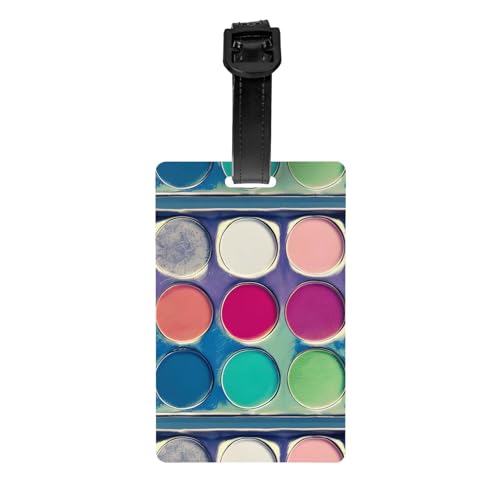Runder Gepäckanhänger mit Farbpalette. Aus PVC mit abnehmbarem Riemen, perfekt für leichte Reisen und als Reise-ID-Tag. Runder Gepäckanhänger mit Farbpalette. Aus PVC mit abnehmbarem Riemen, perfekt für leichte Reisen und als Reise-ID-Tag. von fdgbnm