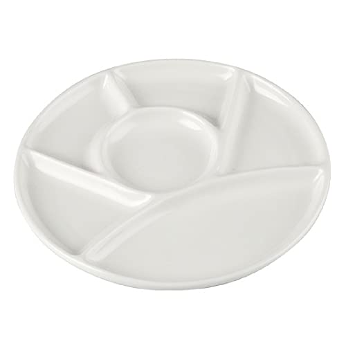 feedal Porzellan-Keramik-Palette mit 7 Mulden, Gänseblümchen-Form, Mischpalette für Wasser, Öl oder Acrylfarben (rund, 20 cm), FD-5, Weiß von feedal