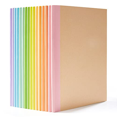 feela Kraft Notizbuch A5 liniert, 16 Notizbücher Set, Notizheft mit Regenbogen Rücken in 8 Pastell Farben, 60 Seiten, 21x14cm, Notizblock Set geeignet für Büro & Schule, Kraftpapier, Din A5 feela Kraft Notizbuch A5 liniert, 16 Notizbücher Set, Notizheft mit Regenbogen Rücken in 8 Pastell Farben, 60 Seiten, 21x14cm, Notizblock Set geeignet für Büro & Schule, Kraftpapier, Din A5 von feela