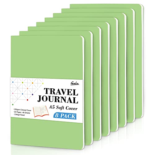 feela Notizbuch A5 Softcover, 8 Stück Notizbuch liniert, Notizheft mit 92 Seiten, 14x21cm, Notizblock Set gut für Büro und Schule zum Zeichen, Schreiben, für Student und College, Din A5, hellgrün feela Notizbuch A5 Softcover, 8 Stück Notizbuch liniert, Notizheft mit 92 Seiten, 14x21cm, Notizblock Set gut für Büro und Schule zum Zeichen, Schreiben, für Student und College, Din A5, hellgrün von feela