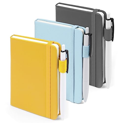 feela Notizbuch A6, 3 Stück Notizbücher Set, Journale Buch Bulk mit 3 Gelstiften schwarz, 80 GSM, 112 Seiten, 8,89x13,97cm, Mini Notizblock Set geeignet für Büro und Schule, Notizheft mit 3 Farben feela Notizbuch A6, 3 Stück Notizbücher Set, Journale Buch Bulk mit 3 Gelstiften schwarz, 80 GSM, 112 Seiten, 8,89x13,97cm, Mini Notizblock Set geeignet für Büro und Schule, Notizheft mit 3 Farben von feela