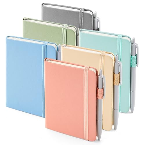 feela Notizbuch A6, 6 Stück Notizblock klein, bunte Journale Buch Bulk mit 6 Gelstiften schwarz, 112 Seiten, 80GSM, 9x14cm, Mini Notizbuch liniert geeignet für Büro, Schule, Notizheft mit PU Leder feela Notizbuch A6, 6 Stück Notizblock klein, bunte Journale Buch Bulk mit 6 Gelstiften schwarz, 112 Seiten, 80GSM, 9x14cm, Mini Notizbuch liniert geeignet für Büro, Schule, Notizheft mit PU Leder von feela