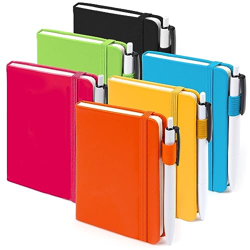 feela Notizbuch A6, 6 Stück Notizblock klein, bunte Journale Buch Bulk mit 6 Gelstiften schwarz, 112 Seiten, 80GSM, 9x14cm, Mini Notizbuch liniert geeignet für Büro, Schule, Notizheft mit PU Leder feela Notizbuch A6, 6 Stück Notizblock klein, bunte Journale Buch Bulk mit 6 Gelstiften schwarz, 112 Seiten, 80GSM, 9x14cm, Mini Notizbuch liniert geeignet für Büro, Schule, Notizheft mit PU Leder von feela
