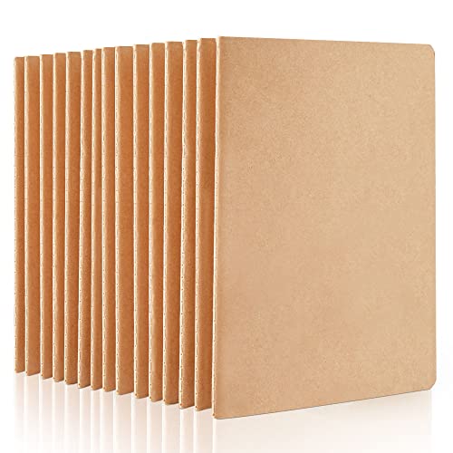 feela Blanko-Notizbücher aus Kraftpapier, A5, 60 Seiten, blanko, weicher brauner Einband, Multipack, Notizbücher für Studenten, Reisende, Pläne, Notizen, Büro, Schulbedarf, 14 x 21 cm, 15 Stück feela Blanko-Notizbücher aus Kraftpapier, A5, 60 Seiten, blanko, weicher brauner Einband, Multipack, Notizbücher für Studenten, Reisende, Pläne, Notizen, Büro, Schulbedarf, 14 x 21 cm, 15 Stück von feela