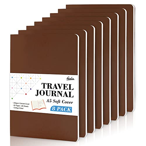 feela Notizbücher mit weichem Einband, A5, liniert, College, liniert für die Arbeit, liniertes Reisetagebuch für Damen und Herren, Notizblock, Schulbedarf, Business, Schreiben, Notizbücher, Braun, 8 feela Notizbücher mit weichem Einband, A5, liniert, College, liniert für die Arbeit, liniertes Reisetagebuch für Damen und Herren, Notizblock, Schulbedarf, Business, Schreiben, Notizbücher, Braun, 8 von feela
